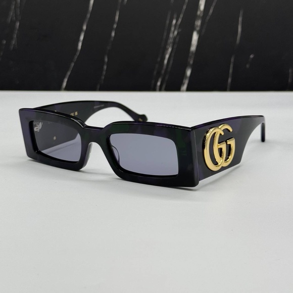 NEW GUCCI SQUARE SUNGLASSES GUCCI GG1425S 003 HAVANA GREY EYEWEAR - Picture 3 of 12
